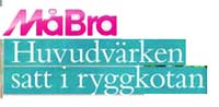 Artikel om atlaskotan och huvudvärk i tidningen Måbra