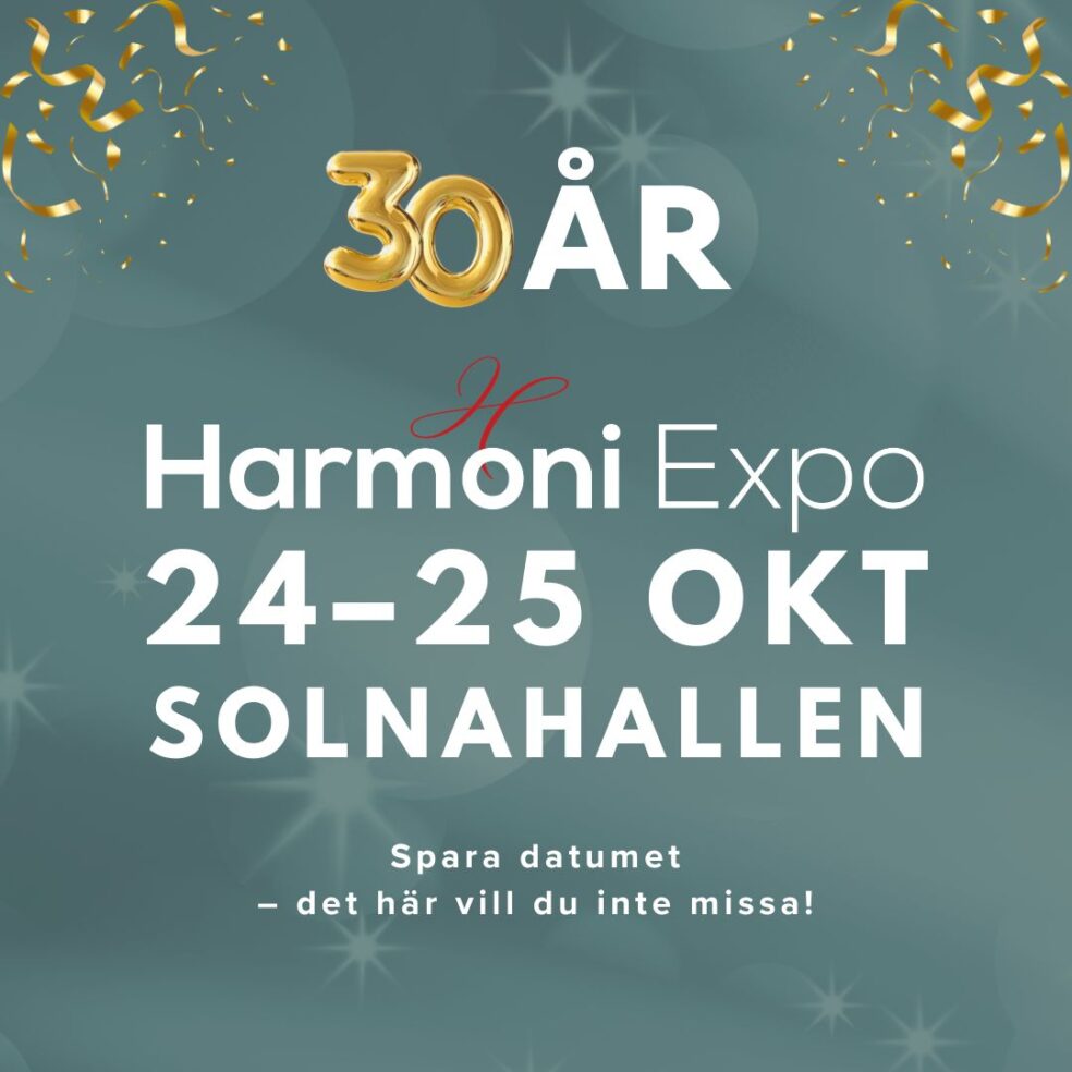 h26 fyrkantig banner harmoni expo 30 ar save the date1080 x 1080 px 984x984